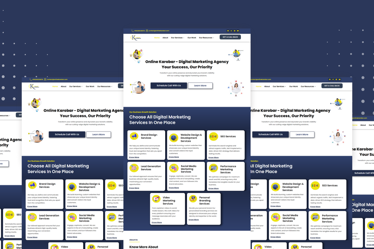 Freelance website Design Services for online karobar digital marketing agency
