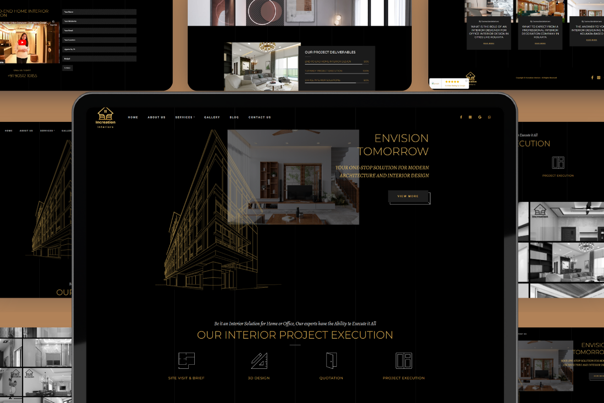 Freelance website Design Services for interior design company