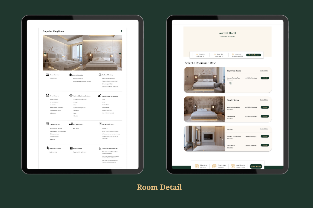 Freelance website Design Services for arrival hotel company in hyderabad