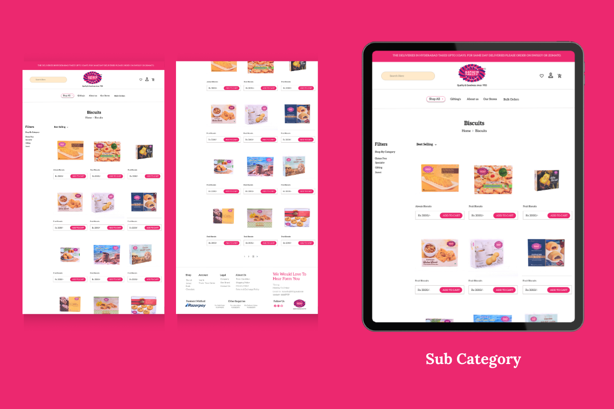 Freelance website Design Services for karachi bakery hydeabad