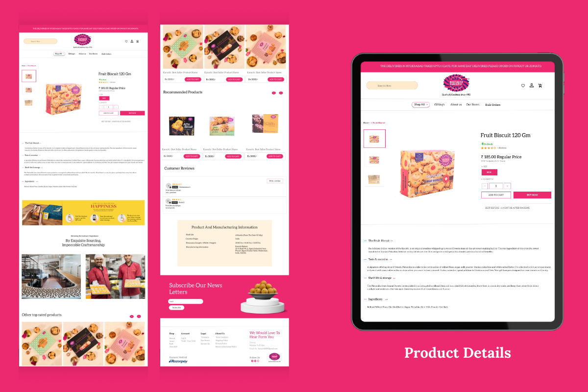 Freelance website Design Services for karachi bakery hydeabad