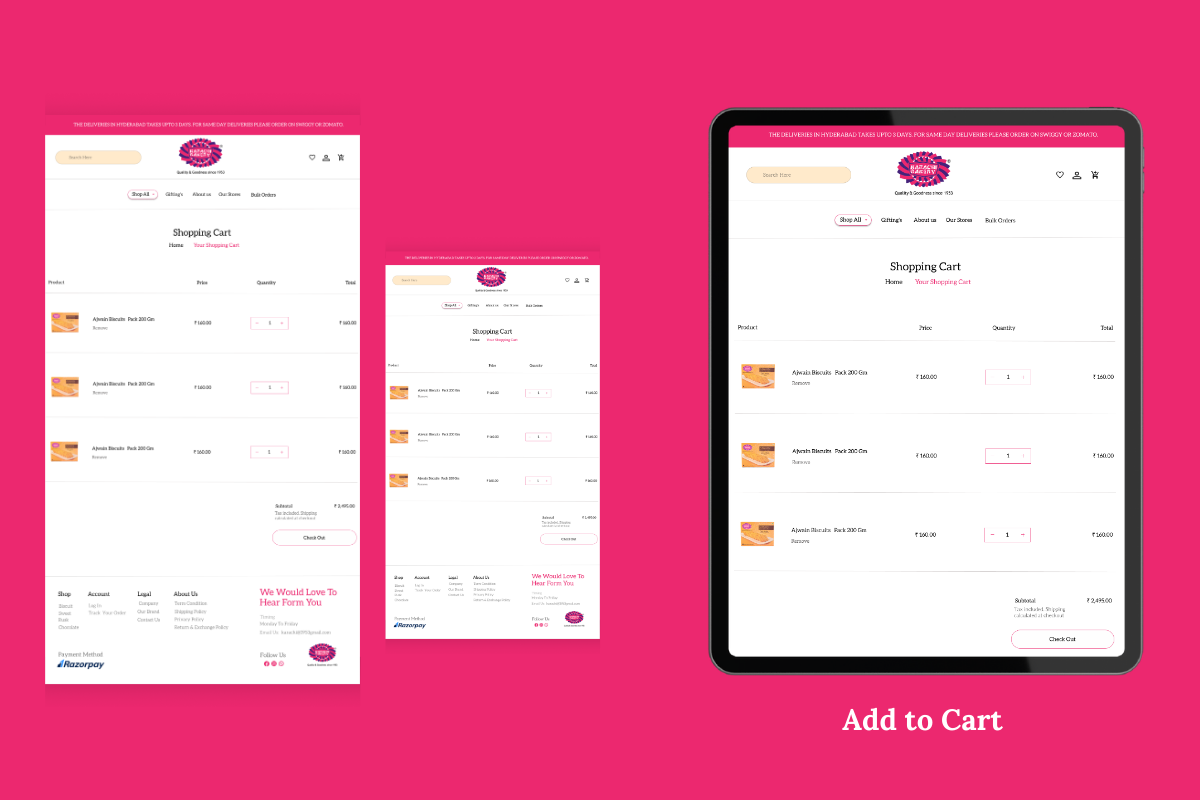 Freelance website Design Services for karachi bakery hydeabad
