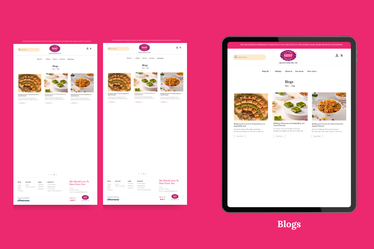 Freelance website Design Services for karachi bakery hydeabad