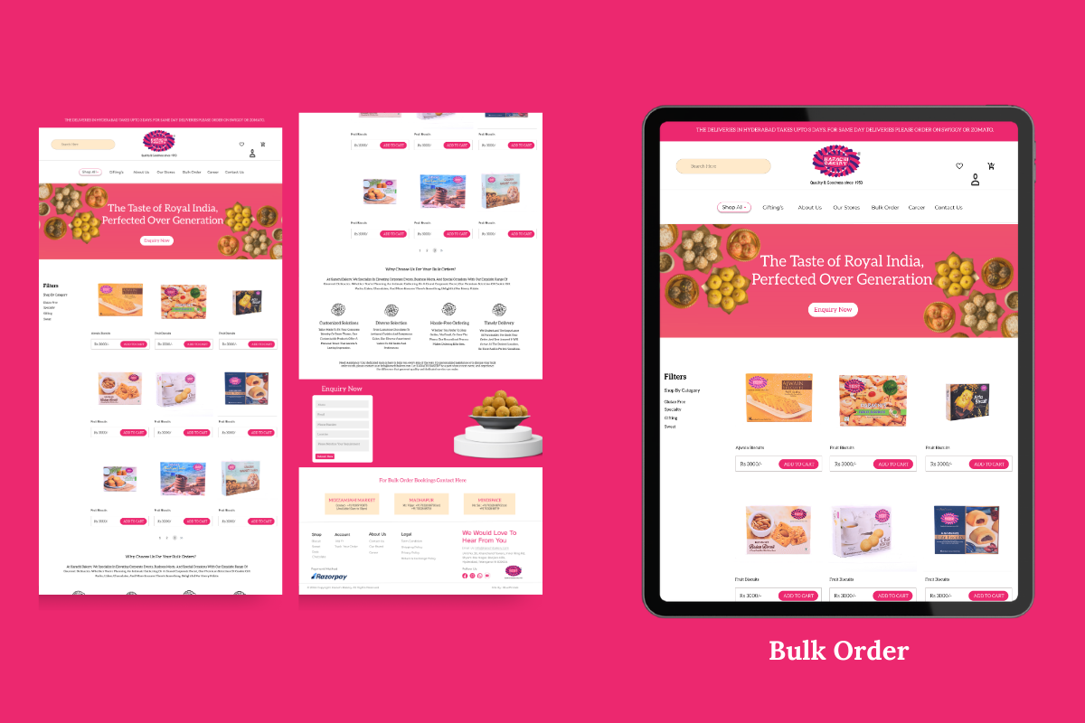 Freelance website Design Services for karachi bakery hydeabad