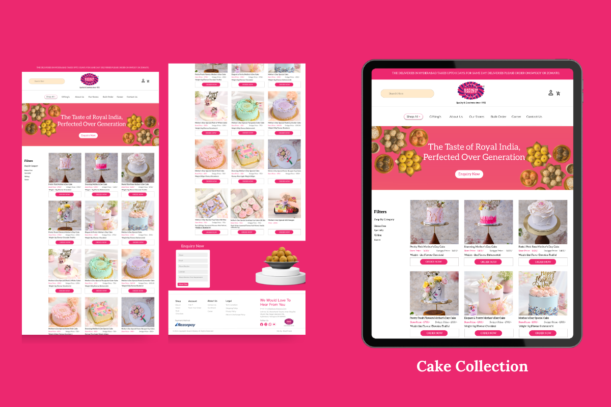 Freelance website Design Services for karachi bakery hydeabad