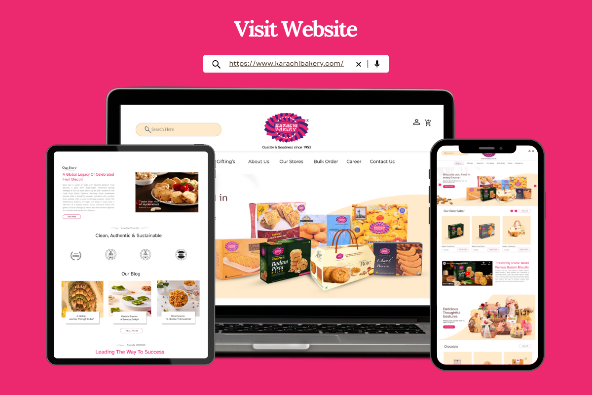 freelance digital marketing services- Karachi Bakery - Website design and development work