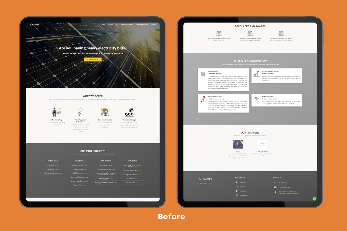 Freelance website Design Services for sunworks company in hyderabad