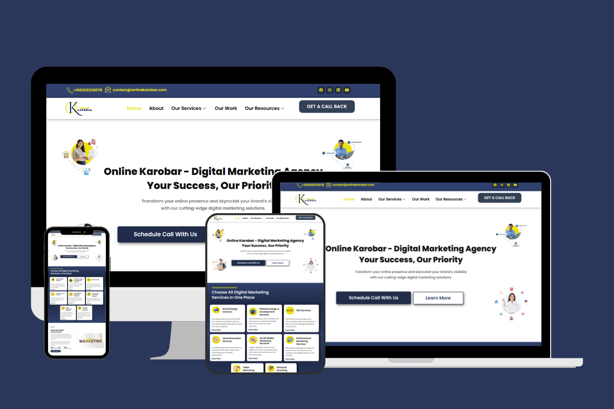Freelance website Design Services for online karobar digital marketing agency