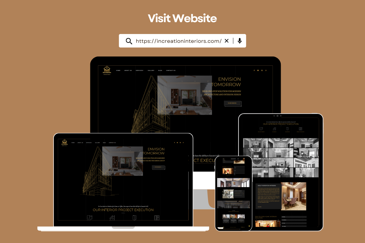 Freelance website Design Services for interior design company