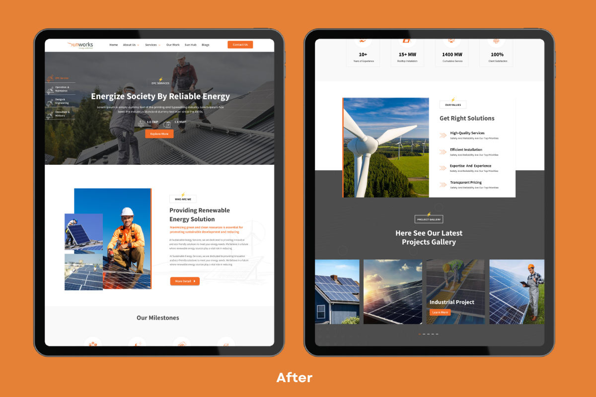 Freelance website Design Services for sunworks company in hyderabad
