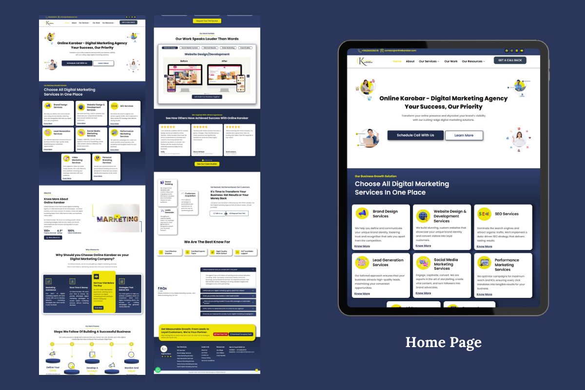 Freelance website Design Services for online karobar digital marketing agency
