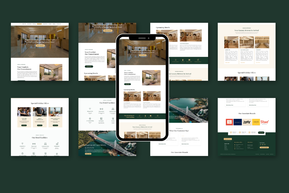 Freelance website Design Services for arrival hotel company in hyderabad