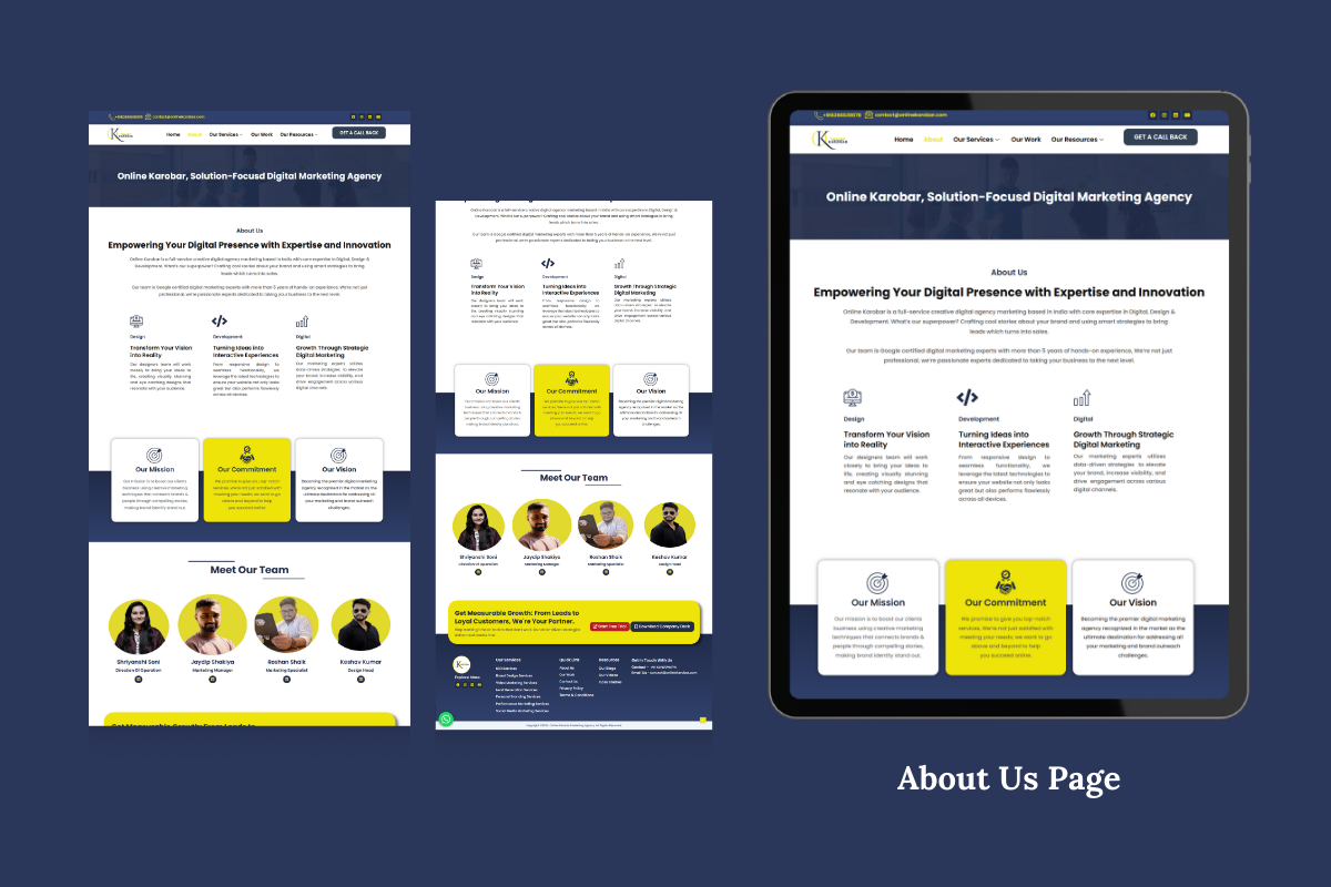 Freelance website Design Services for online karobar digital marketing agency