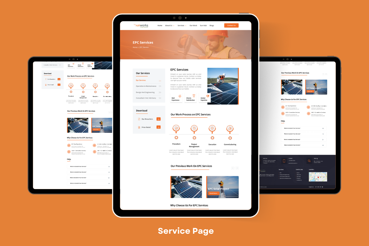 Freelance website Design Services for sunworks company in hyderabad