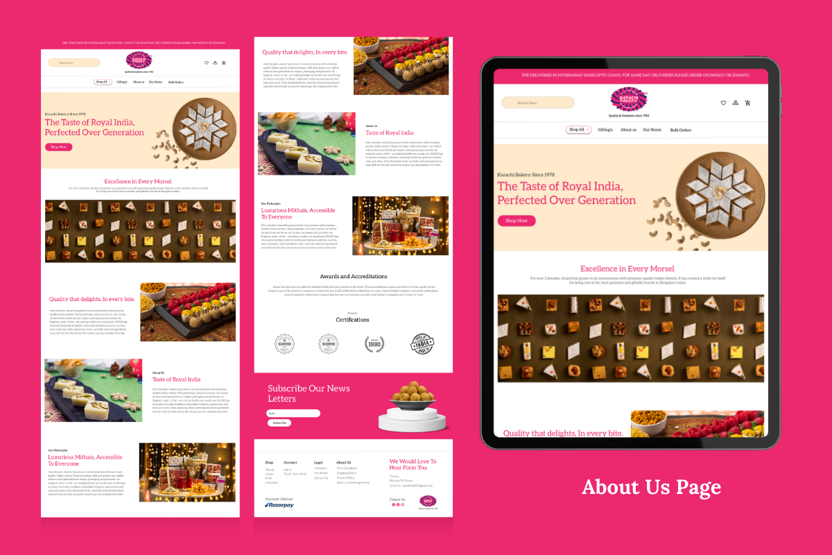 Freelance website Design Services for karachi bakery hydeabad