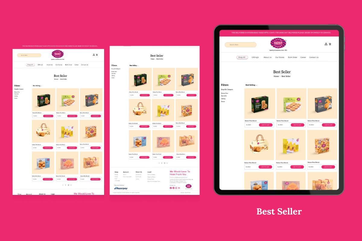 Freelance website Design Services for karachi bakery hydeabad