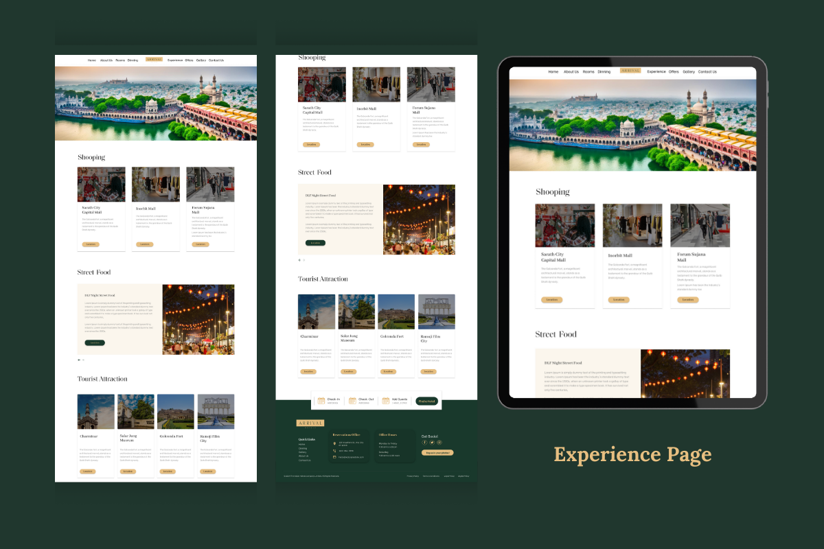 Freelance website Design Services for arrival hotel company in hyderabad