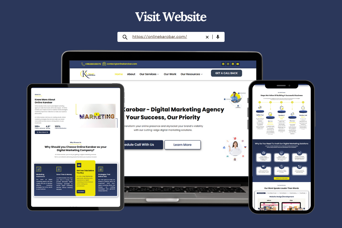 Freelance website Design Services for online karobar digital marketing agency