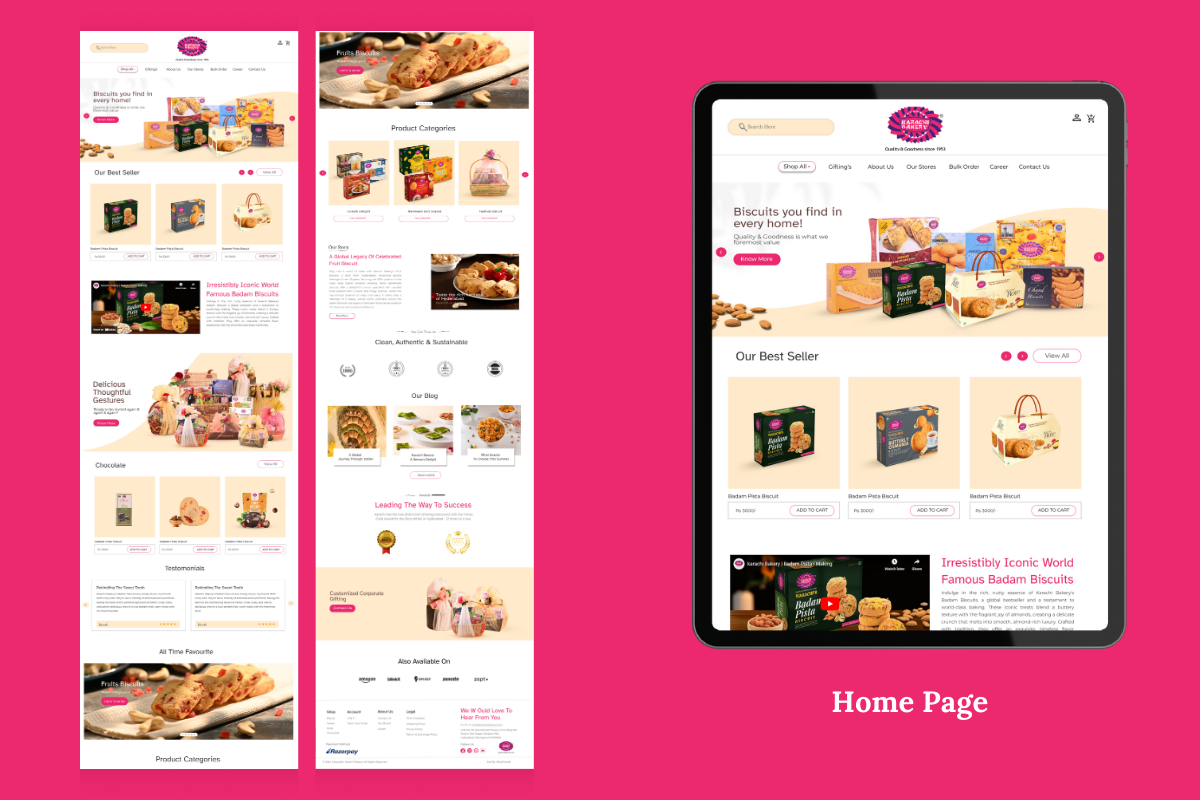 Freelance website Design Services for karachi bakery hydeabad