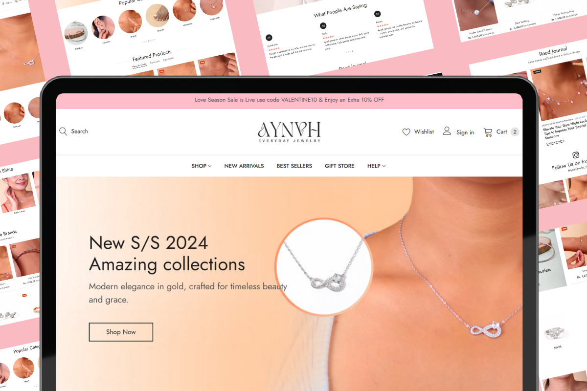 Freelance website Design Services for jewellery business