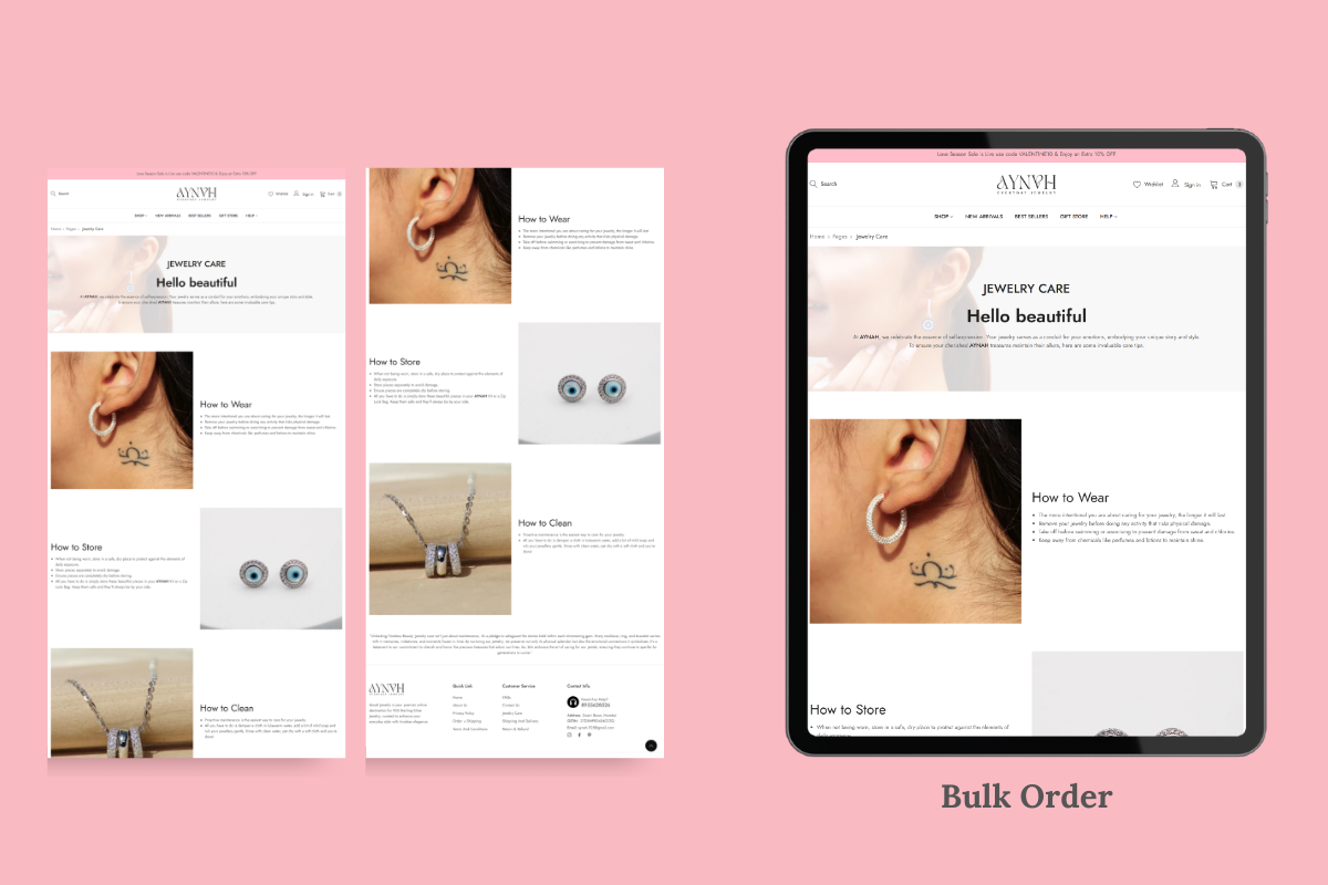 Freelance website Design Services for jewellery business