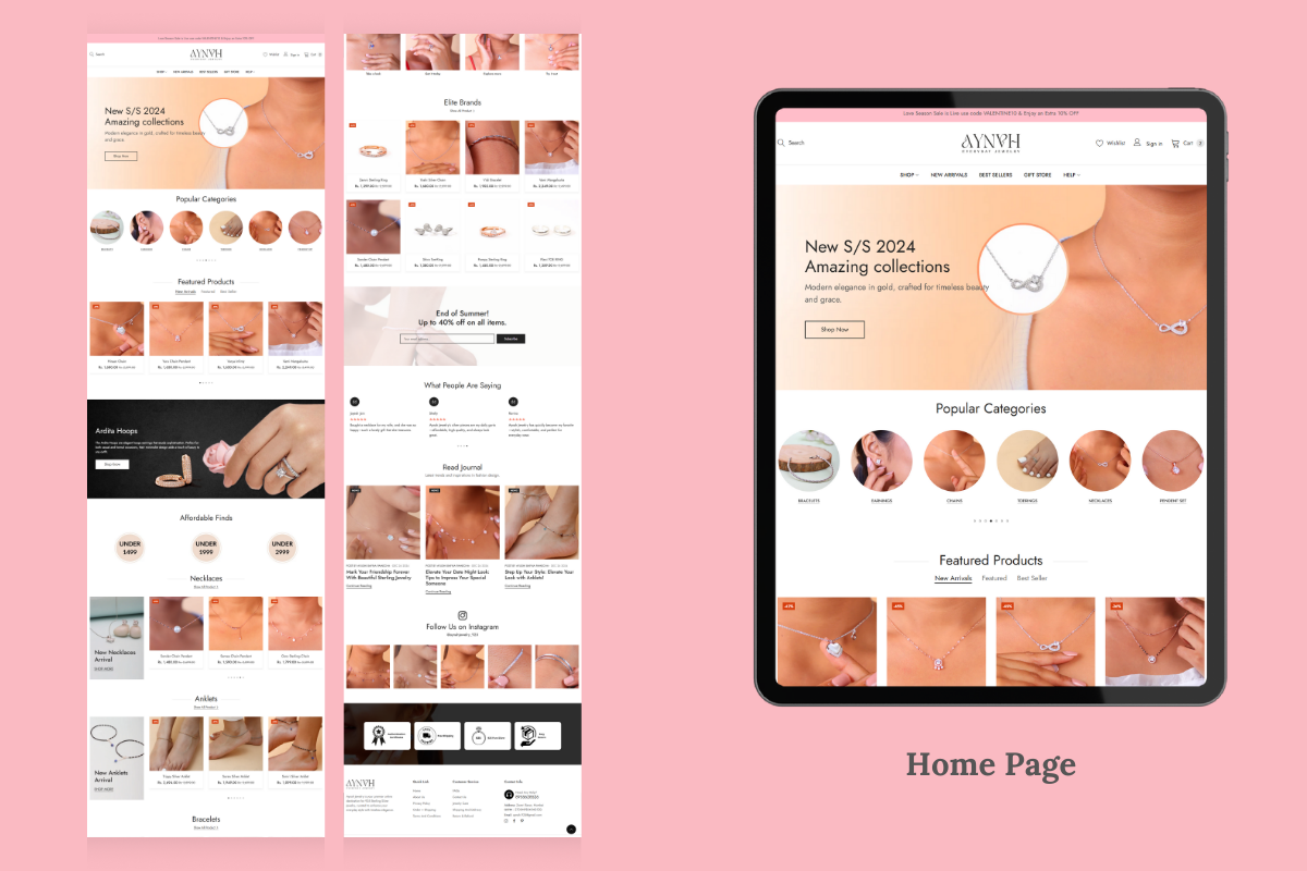 Freelance website Design Services for jewellery business