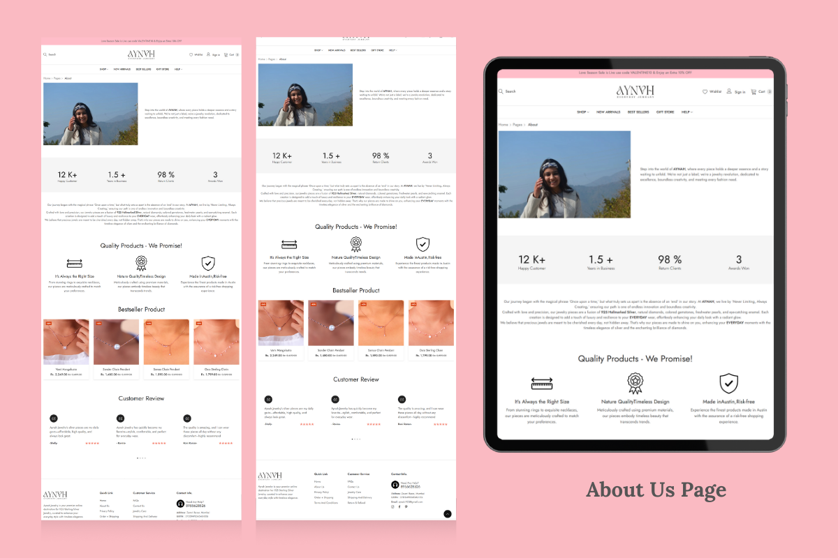 Freelance website Design Services for jewellery business