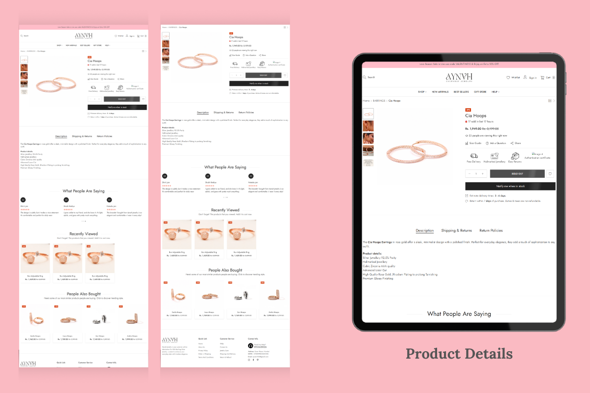 Freelance website Design Services for jewellery business